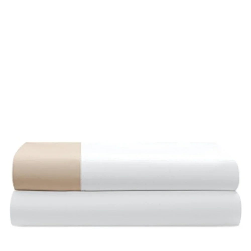 Ralph Lauren Organic Sateen Border Flat Sheet Twin Coastal Sand